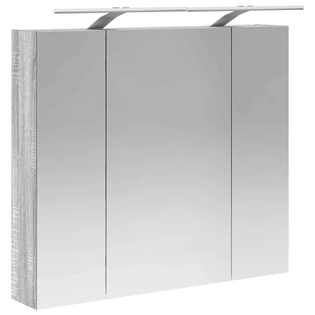 Mobiletto per specchio da bagno Grigio Sonoma 80 x 14.5 x 70 cm 889116