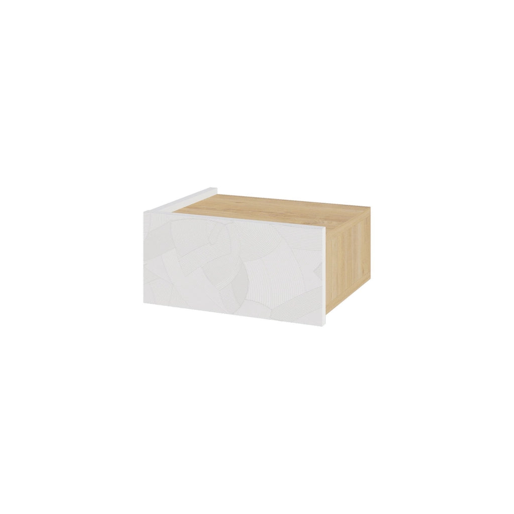 Comodino in legno "Onda" - 38 x 31 x 18 cm - Bianco