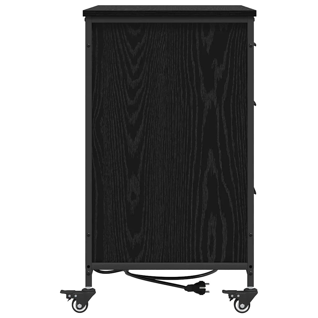 Cabina con Stazione di Ricarica Rovere Nero 76 x 41 x 72 cm 859835