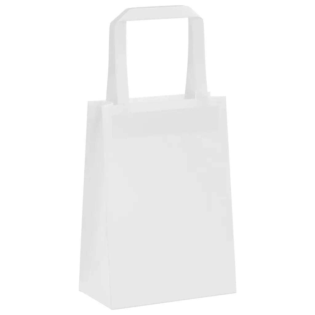 Sacchetti di Carta 50 pz con Manici Bianchi 15x8x21 cm