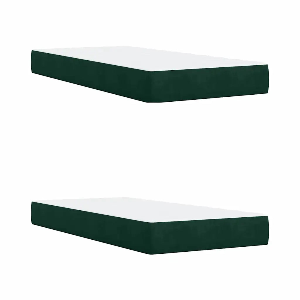 Giroletto a Molle con Materasso Verde Scuro 200x200 cm Velluto 3286417
