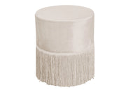 Pouf Salotto/Camera Con Frangette Imbottito Modello Velvet Malibù Tinta Unita - Pouf - Beige