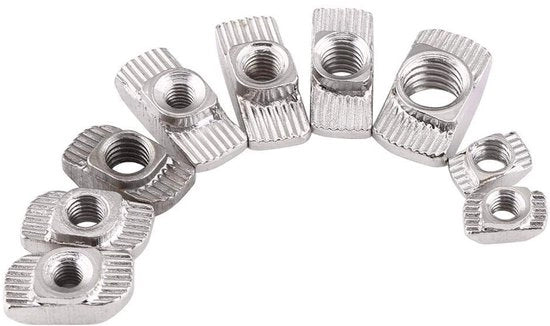 Serraggio a t-sleuf 50 pezzi - Viti a t-sleuf - Acciaio carbonio - Verniciato - Resistente alla ruggine - Alta durezza - Viti a t-sleuf