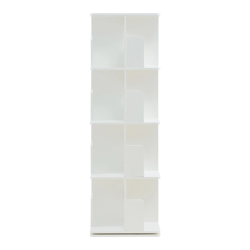 Libreria Girevole per Cameretta Talöpintaa Scaffale Rotante Espositore 129x40x40 cm Bianco [en.casa]