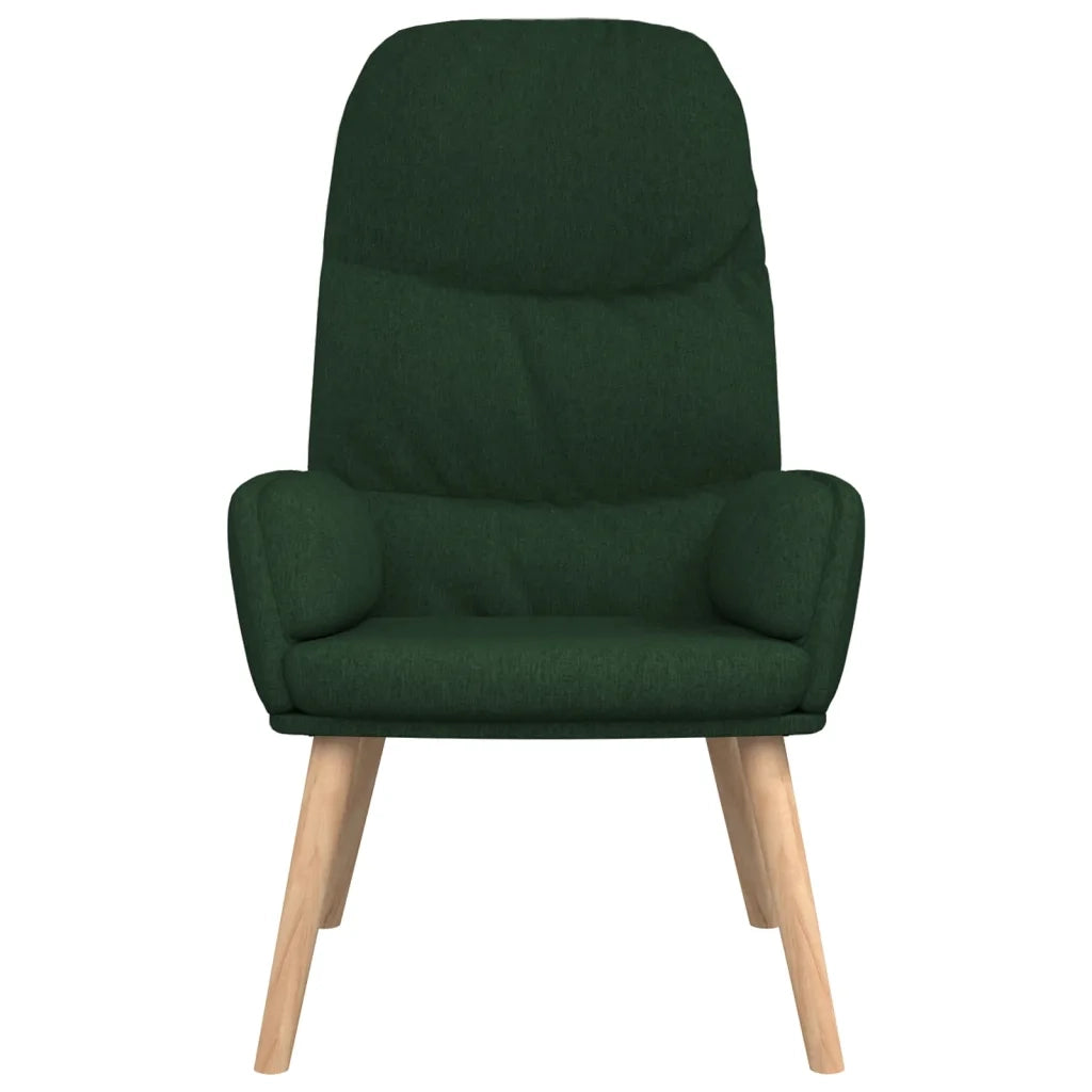 Poltrona Relax con Poggiapiedi Verde Scuro in Tessuto 3097347