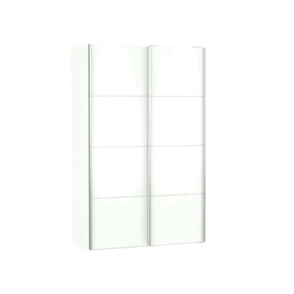 Guardaroba 2 ante Andriano, Mobile camera da letto, Cabina armadio portabiti, Armadio appendiabiti, 122x64 h202 cm, Bianco
