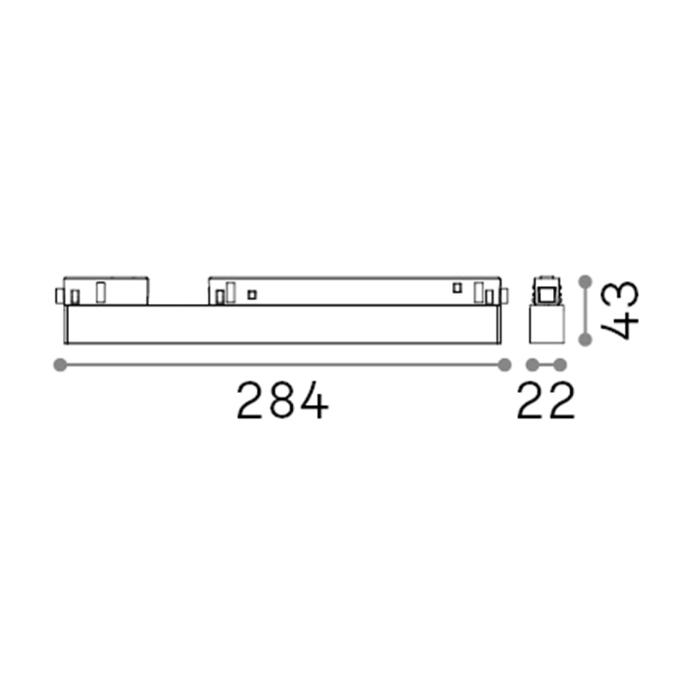 Supporto Lineare Binario Ego Alluminio Bianco Led 13W 3000K Luce Calda 1-10V
