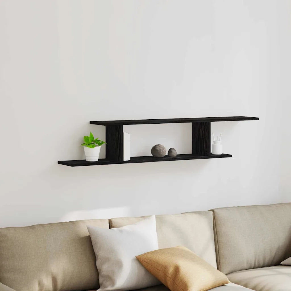 Mensola per TV da fissare a muro A parete Rovere Nero 862638