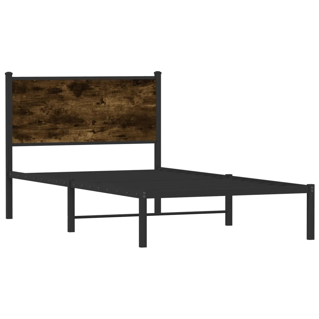 Giroletto senza Materasso in Metallo-Struttura Letto Rovere Fumo 100x190 cm 940478