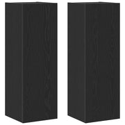 Mobile TV da Parete 2 pz | Armadietto TV | Mobile Porta TV Rovere Nero 30,5 x 28,5 x 90 cm