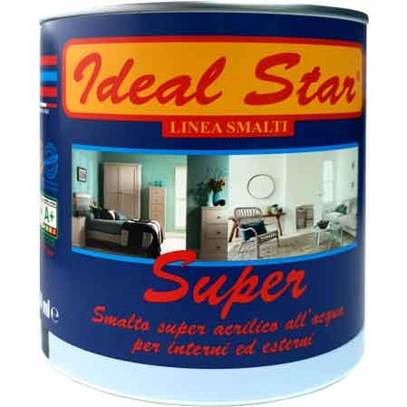 SMALTO ALL'ACQUA 'SUPER' IDEAL STAR 0,750 lt - Giallo lucido - IDEAL STAR