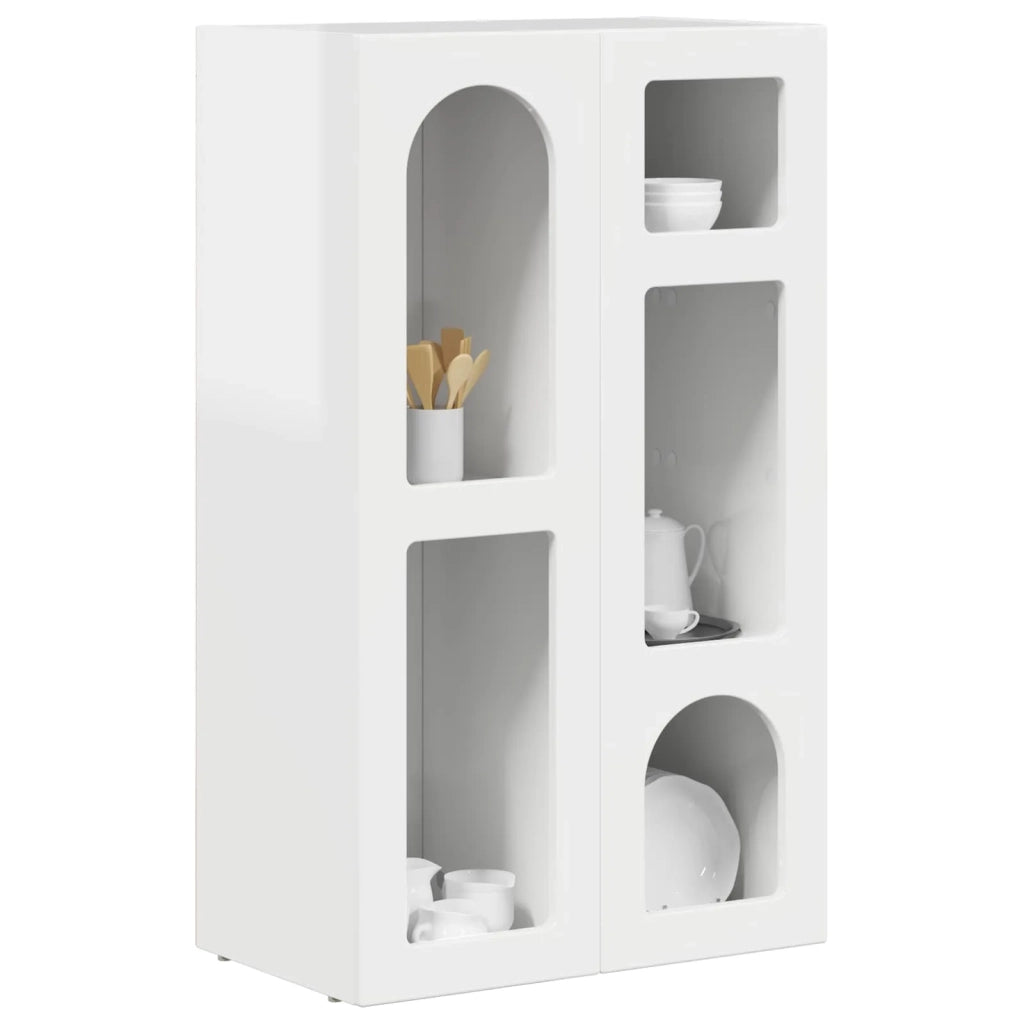 Credenza-Buffet-Armadio da cucina Bianco Lucido 59 x 35 x 100,5 cm Legno multistrato