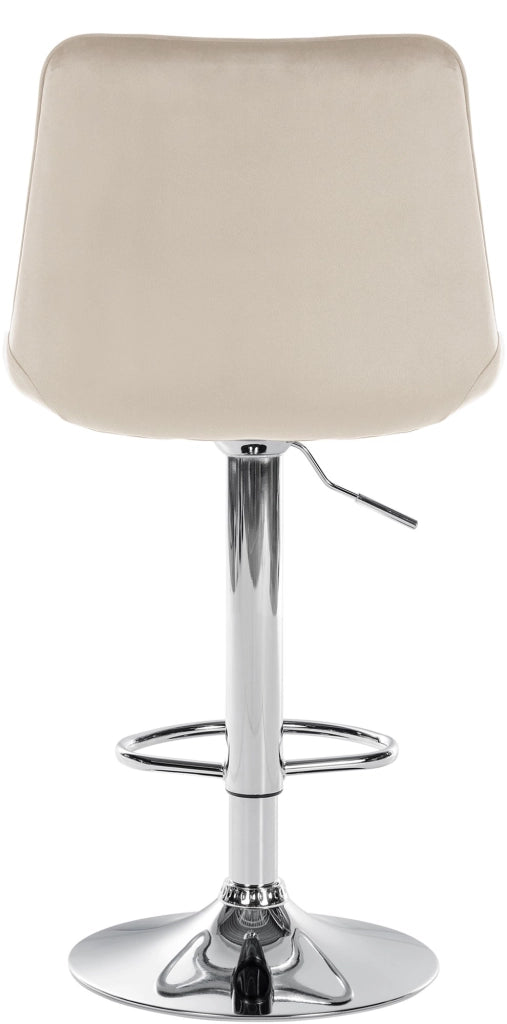 Sgabello Toni Velvet crema,cromo