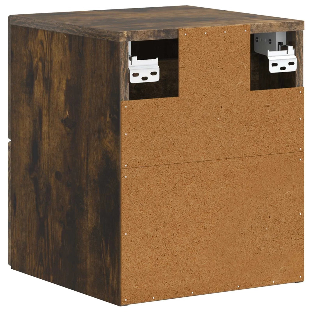 Mobiletto da notte a muro 2 pcs Rovere Fumo 34,5 x 33 x 40 cm 898986
