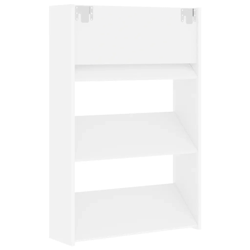 Scarpiera a Muro Bianca 60x18x90 cm in Legno Multistrato 806759