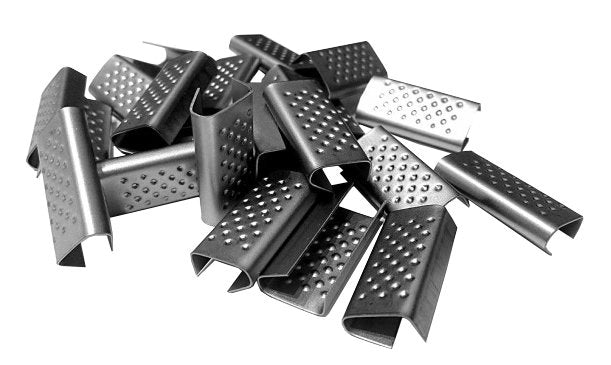 SIGILLI IN ACCIAIO PER REGGETTE IN PLASTICA 16x28 mm, Spess. 0,5 mm - Conf. 3000 pezzi
