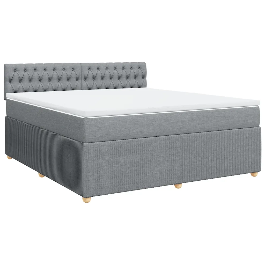 Giroletto a Molle con Materasso Grigio Chiaro180x200 cm Tessuto
