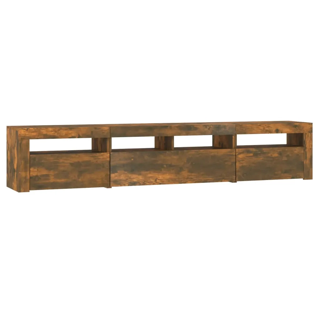 Mobile Porta TV con Luci LED Rovere Fumo 210x35x40 cm cod mxl 24424