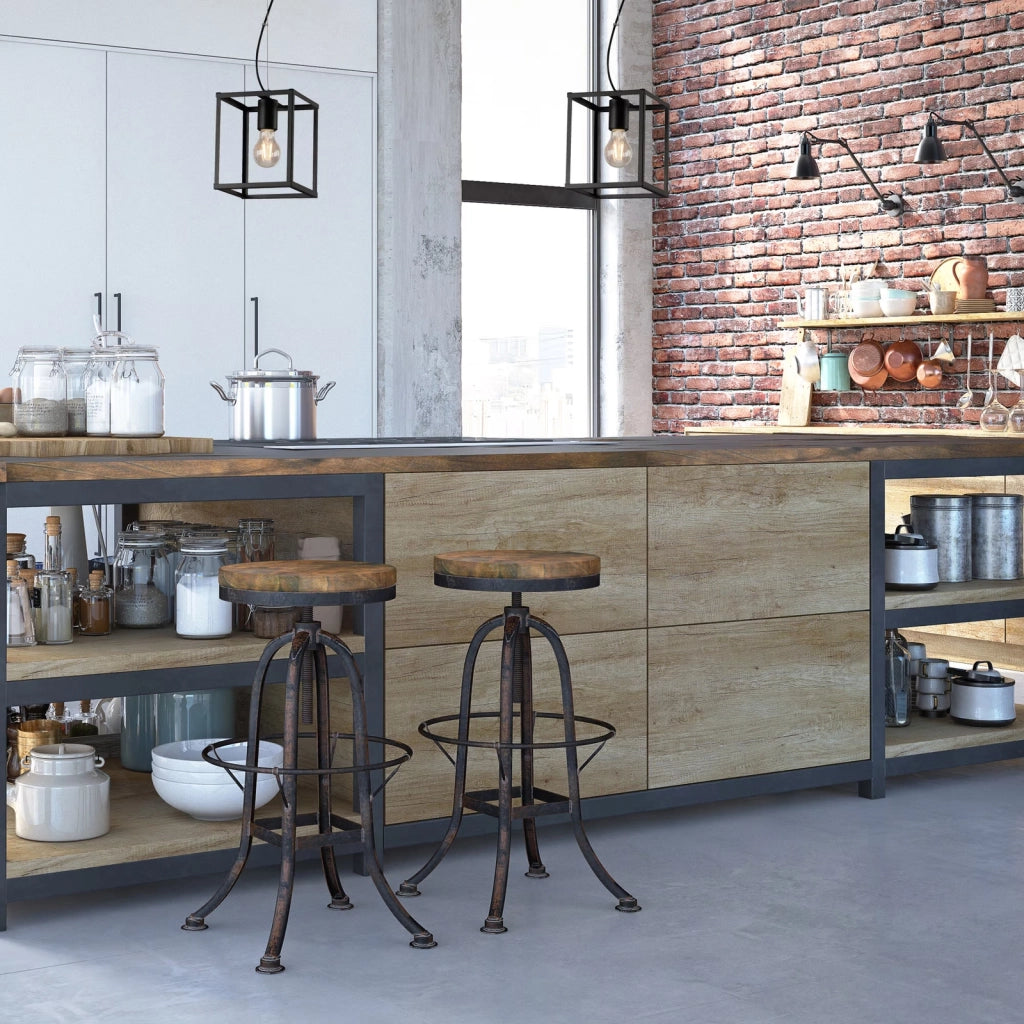 Sospensione Industrial Metallo Nero 1 Luce E27