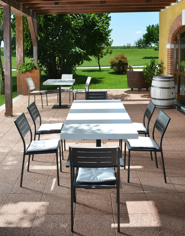 Set 4 Sedie da Giardino 46x58x84 cm in Acciaio RD Italia Dorio Antracite
