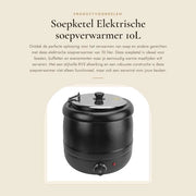 Elettrosoffiatrice per Zuppe - 10L - Sicura per l'Alimentazione - Ideale per Buffet e Feste