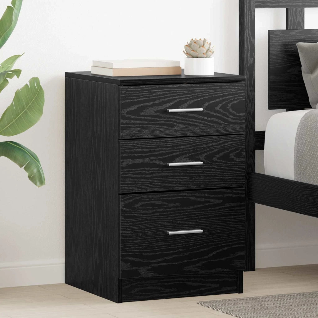 Armadio da Notte Rovere Nero 40 x 40 x 63 cm Legno multistrato 880916