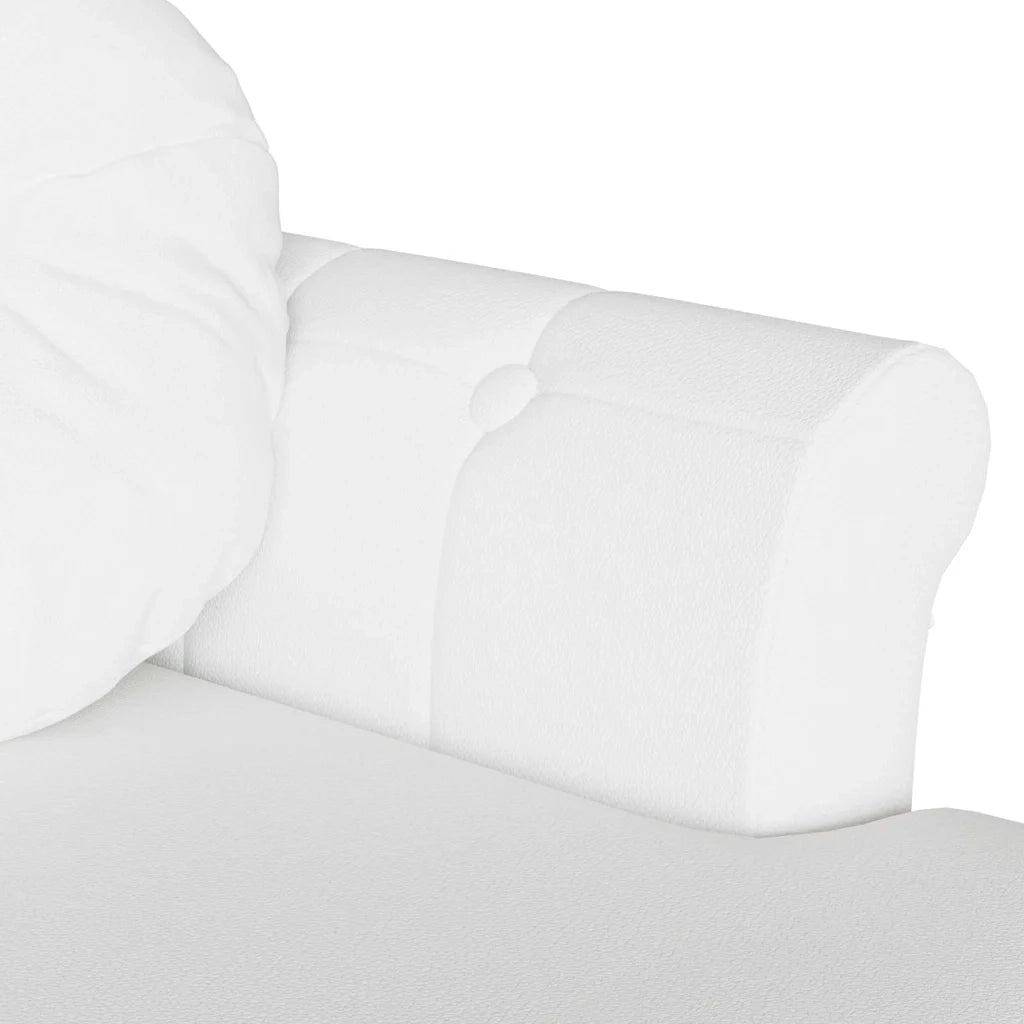 Panca Chesterfield Bianco 120,5 x 65 x 75 cm Pelle Sintetica 42019285