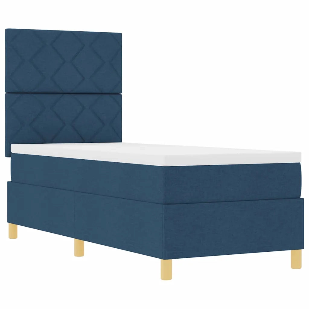 Letto a Sorgente LED con materasso Blu 80 x 200 cm Tessuto 3343137