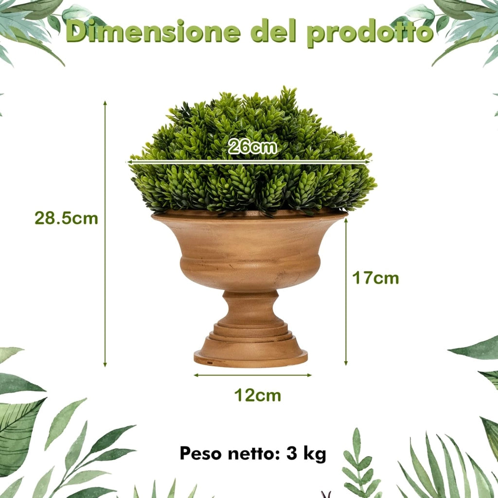 Set 4 Alberi di Pino Artificiale in Vaso, Albero di Pino da Tavolo con Base in Cartone Biodegradabile, Piante Finte per Casa, Negozio e Ufficio, Verde