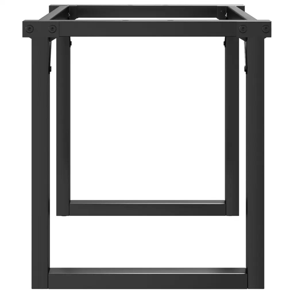 Base per tavolino da caffè struttura a O 70 x 30 x 43 cm robusta e stabile stile industriale acciaio nero 02_0047217