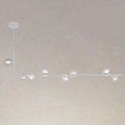 Trade Shop - Lampadario 8 Sfere G9 In Vetro Da Soffitto In Metallo Bianco Design Moderno 71614 -