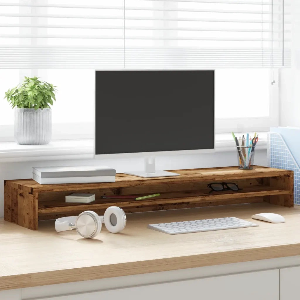 Supporto per Monitor Legno Antico 100x24x13cm Legno Multistrato 855824
