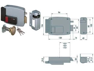ELETTROSERRATURA PER PORTE IN LEGNO CON PULSANTE INTERNO 11610  mm.50 DX (11610501)    CISA