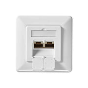 Presso Ethernet Murale Doppia Porta Femmina Rj45 Cat6 Incassabile Bianco Nedis