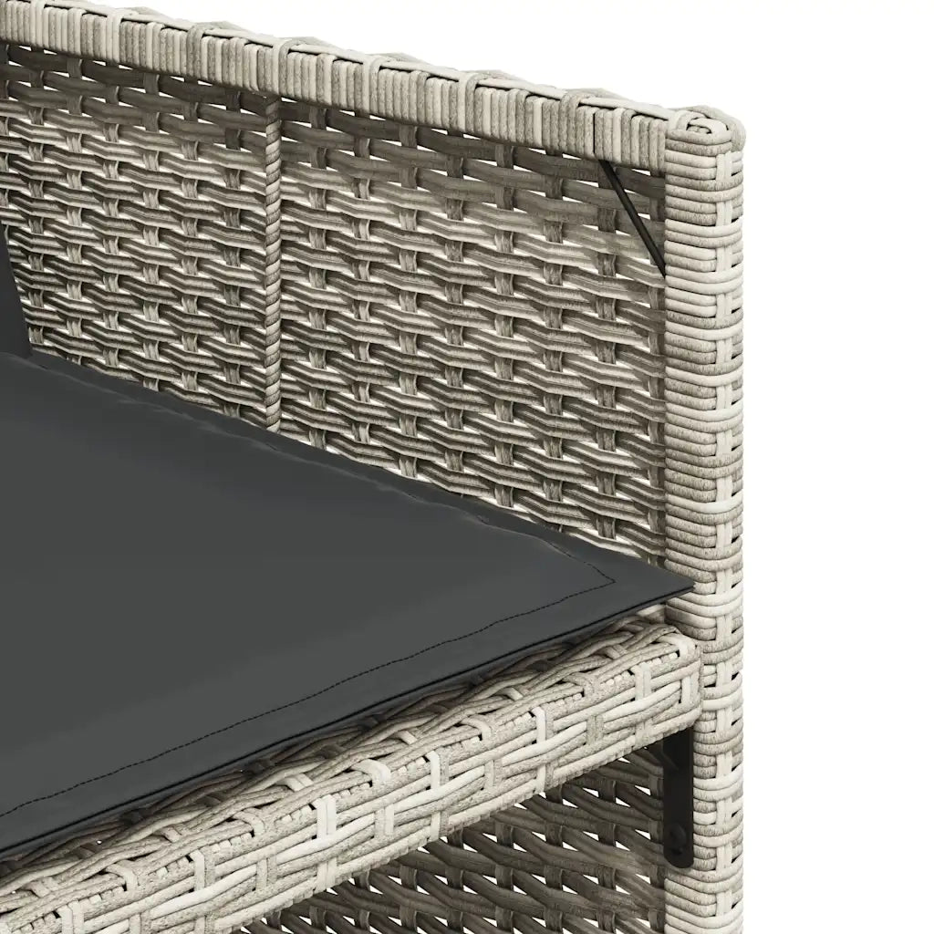 Set Pranzo Giardino 11pz con Cuscini Grigio Chiaro Polyrattan 3211115