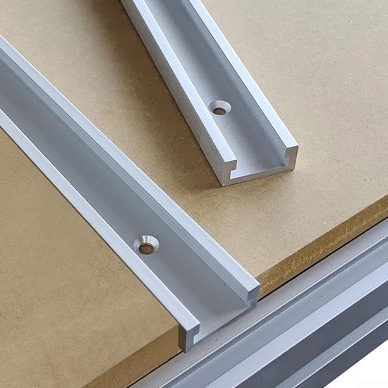 T-sleufbaan in alluminio 30 mm - Lavorazione del legno - Guida a goccia in acciaio - Cantiere - Lunghezza opzionale 300/400/600 mm - Guida per lavorazione del legno con supporto in alluminio