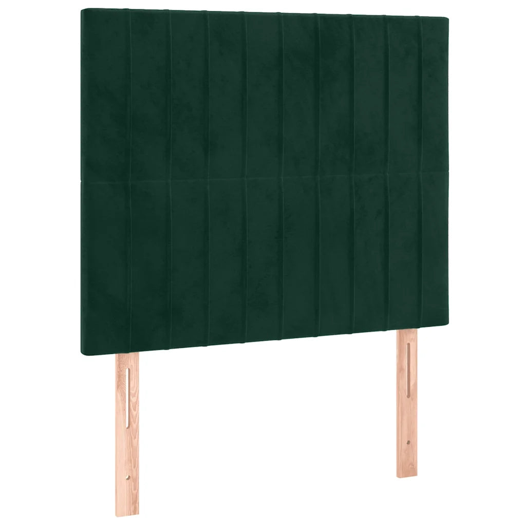 Letto a Molle con Materasso e LED Verde Scuro 80x200cm Velluto cod mxl 61064