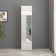 WHOUS Vetrinetta espositiva Egypt con 1 anta e 5 ripiani bianco lucido 45x34x190 cm
