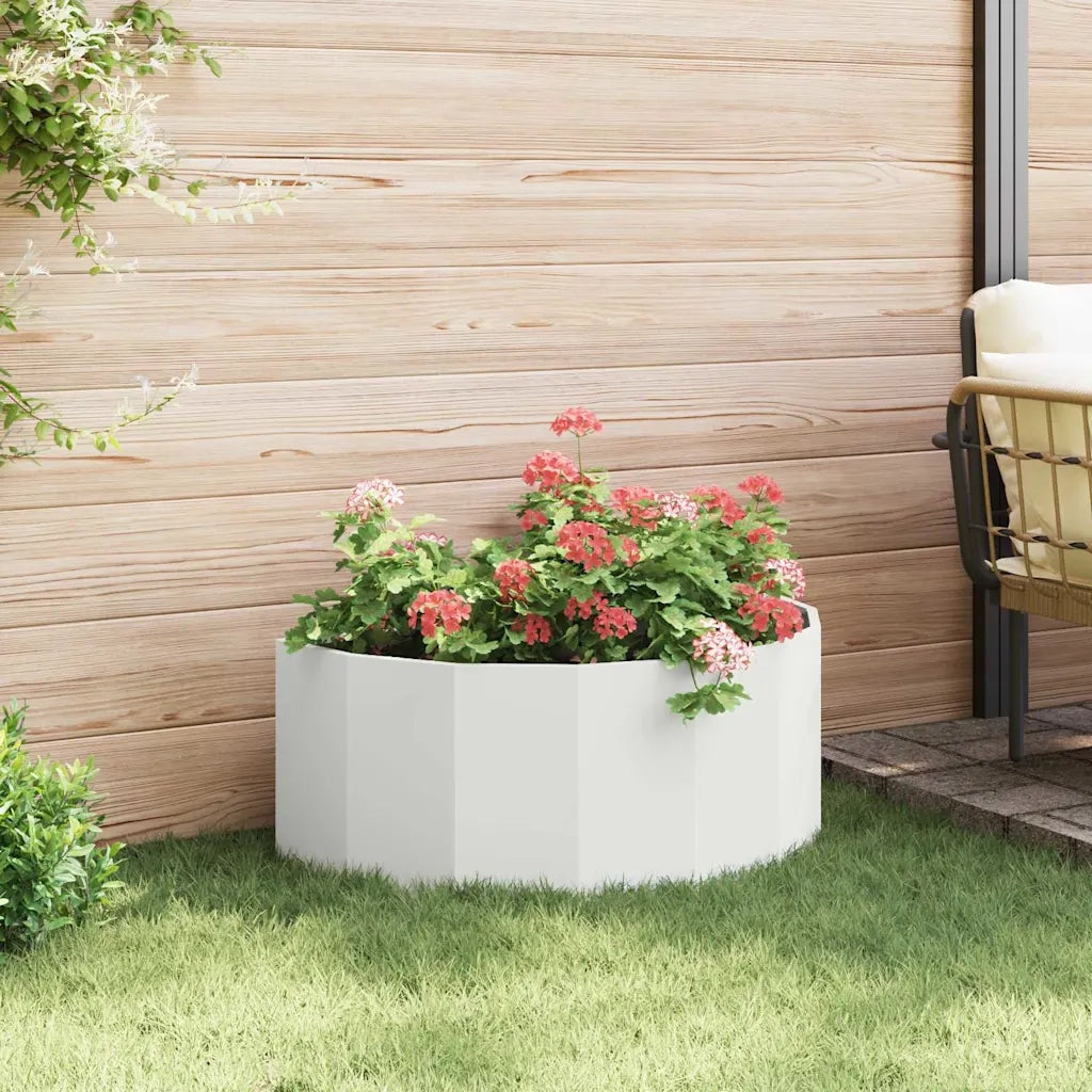 Fioriera | Cassetta per fiori | Vaso Bianco 90 x 45 x 35 cm Acciaio