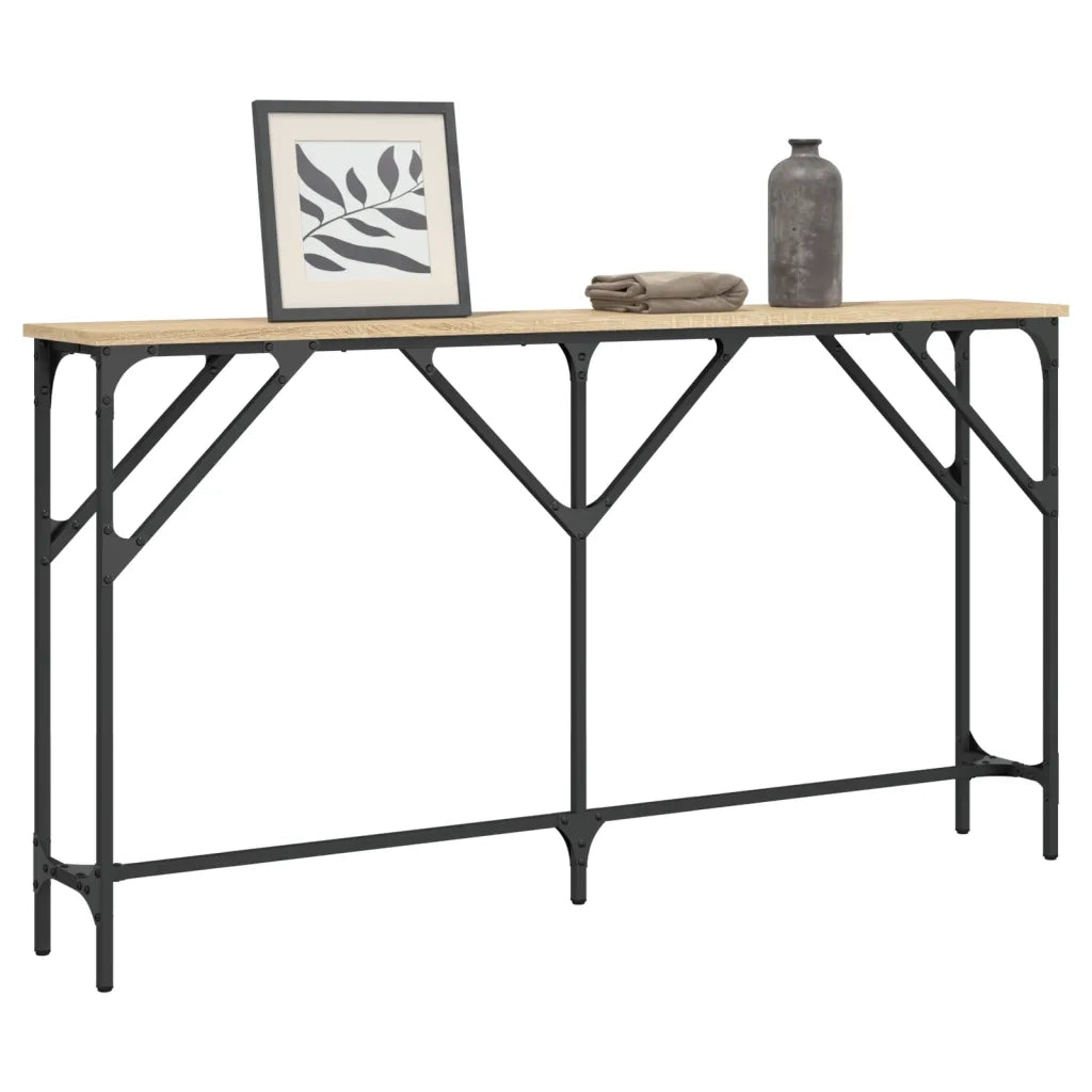 Tavolino Consolle-Tavolino da soggiorno-Tavolo Rovere Sonoma 140x23x75 cm Legno Multistrato