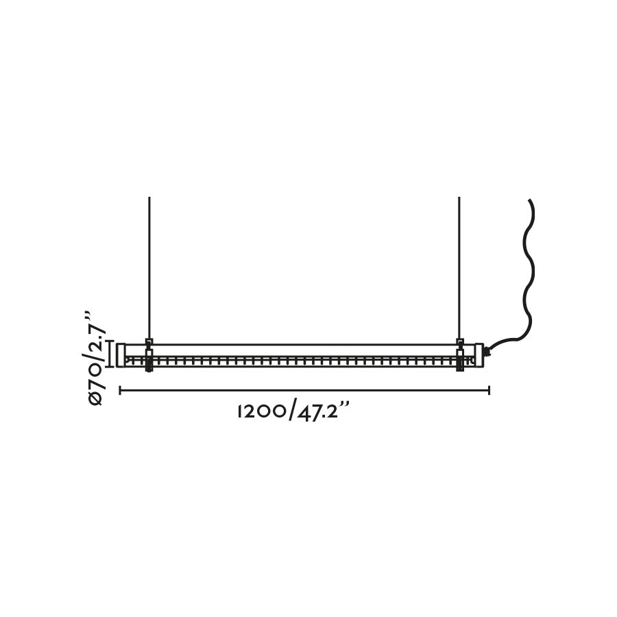 SCUBA LOUVER 1200 Lampada sospensione nero 36W