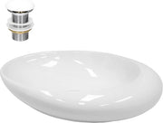 Wastafel inclusa con impianto di scarico bianca senza scarico 58,5x37,5x14,5 cm ceramica bianca 

 Dimensioni: 58,5x37,5x14,5 cm
 Materiale: ceramica