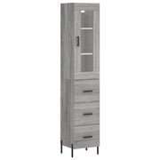 Buffet credenza cassettiera armadio mobile contenitore organizer cucina soggiorno salotto rovere Sonoma alto 34,5 x 34 x 180 cm legno ingegnerizzato grigio 02_0035260