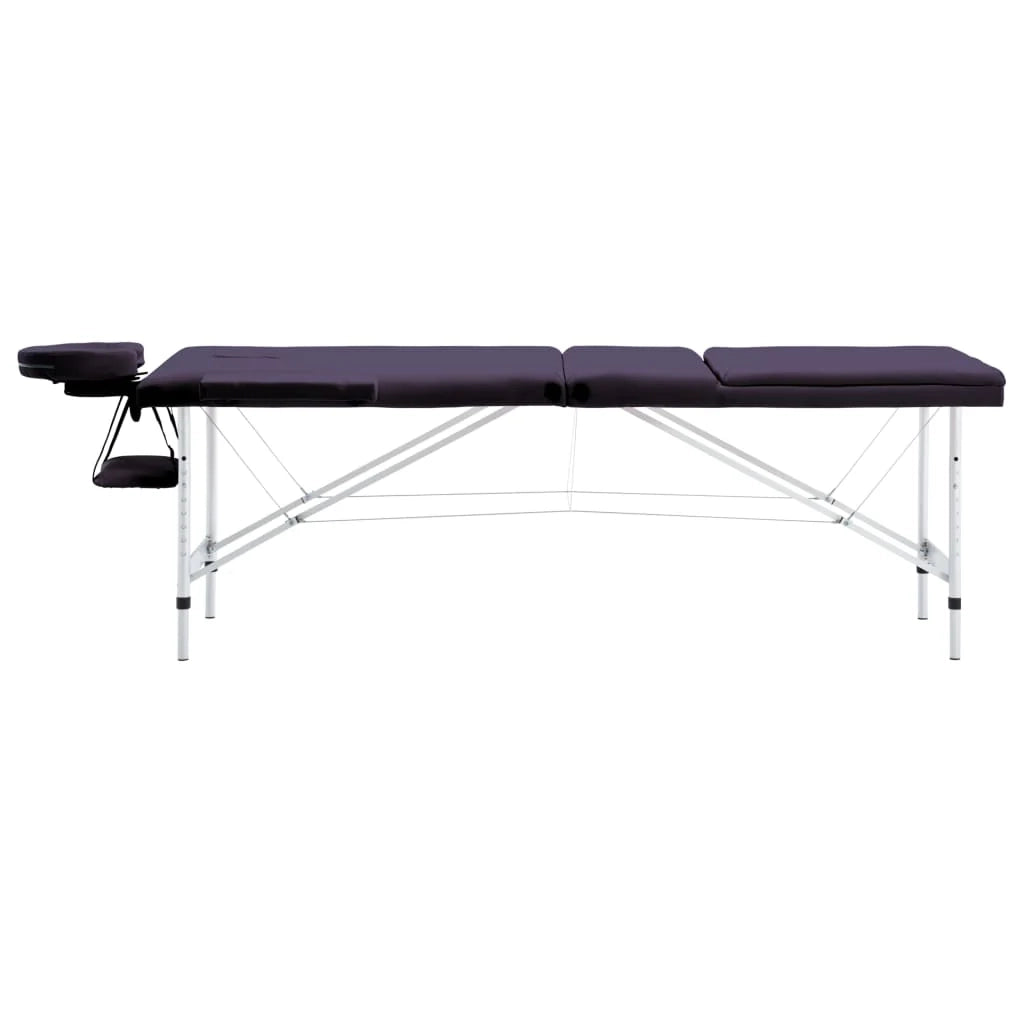 Lettino da massaggio pieghevole a 3 sezioni acciaio inox viola 02_0001828