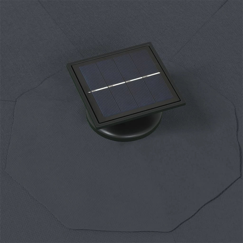 Ombrellone da parete con palo in metallo e illuminazione a LED 300 cm antracite 02_0008690