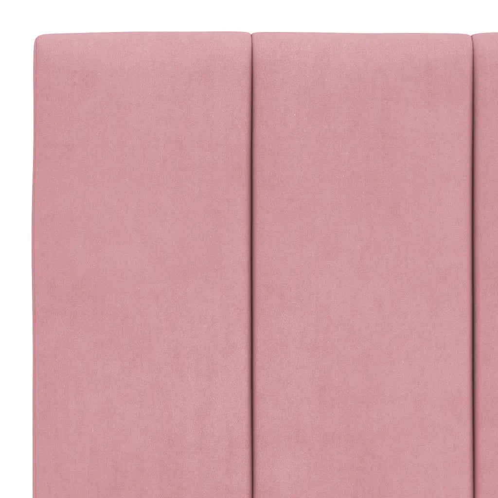 Letto con Materasso Rosa 100x200 cm in Velluto