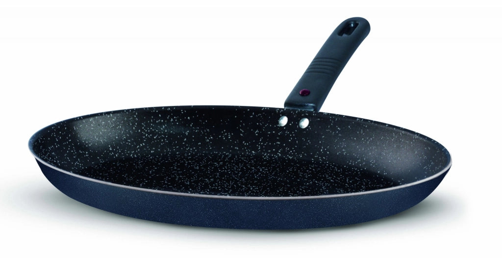 Padella ovale con manico estraibile e coperchio vetro EcoStone 36 cm