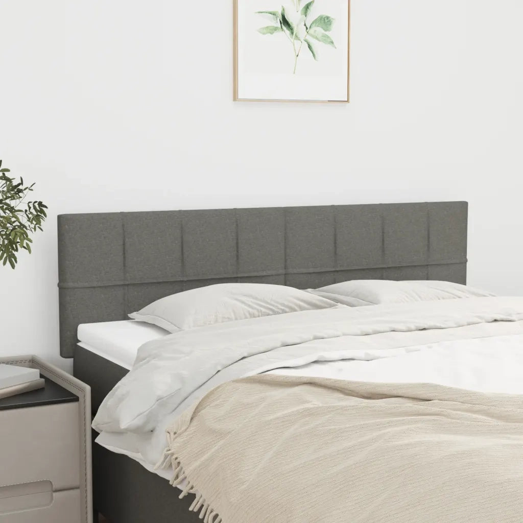 Testiera | Testata Grigio Scuro 144x5x78/88 cm in Tessuto