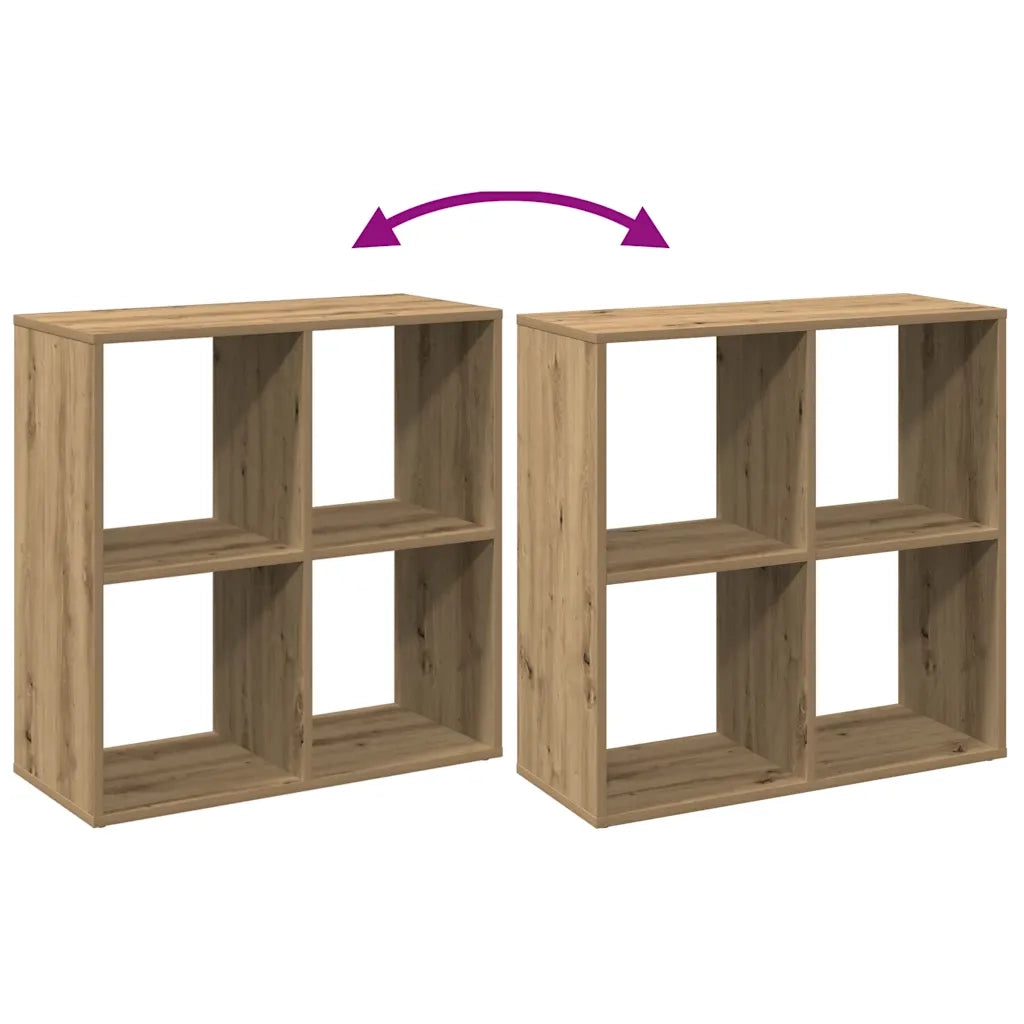 Libreria Divisorio-Scaffale per Libri-Mobile di Stoccaggio Rovere Artigianale 69,5x29x69,5cm Truciolato