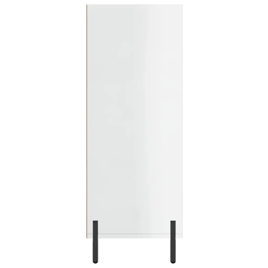 Scaffale Bianco Lucido 69,5x32,5x90 cm in Legno Multistrato